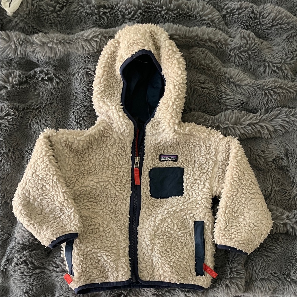 Patagonia Cream and Navy Kids Jacket